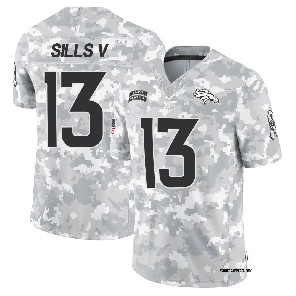 Limited Arctic Camo Youth David Sills V Denver Broncos 2024 Salute to Service Jersey