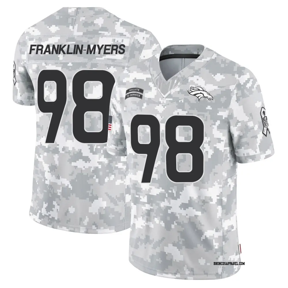 Limited Arctic Camo Youth John Franklin-Myers Denver Broncos 2024 Salute to Service Jersey