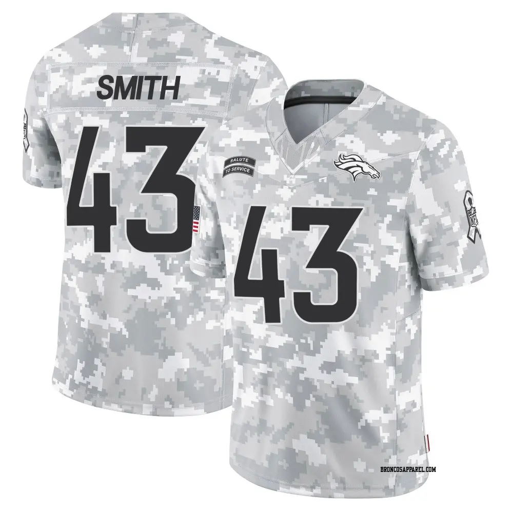 Limited Arctic Camo Youth Keidron Smith Denver Broncos 2024 Salute to Service Jersey