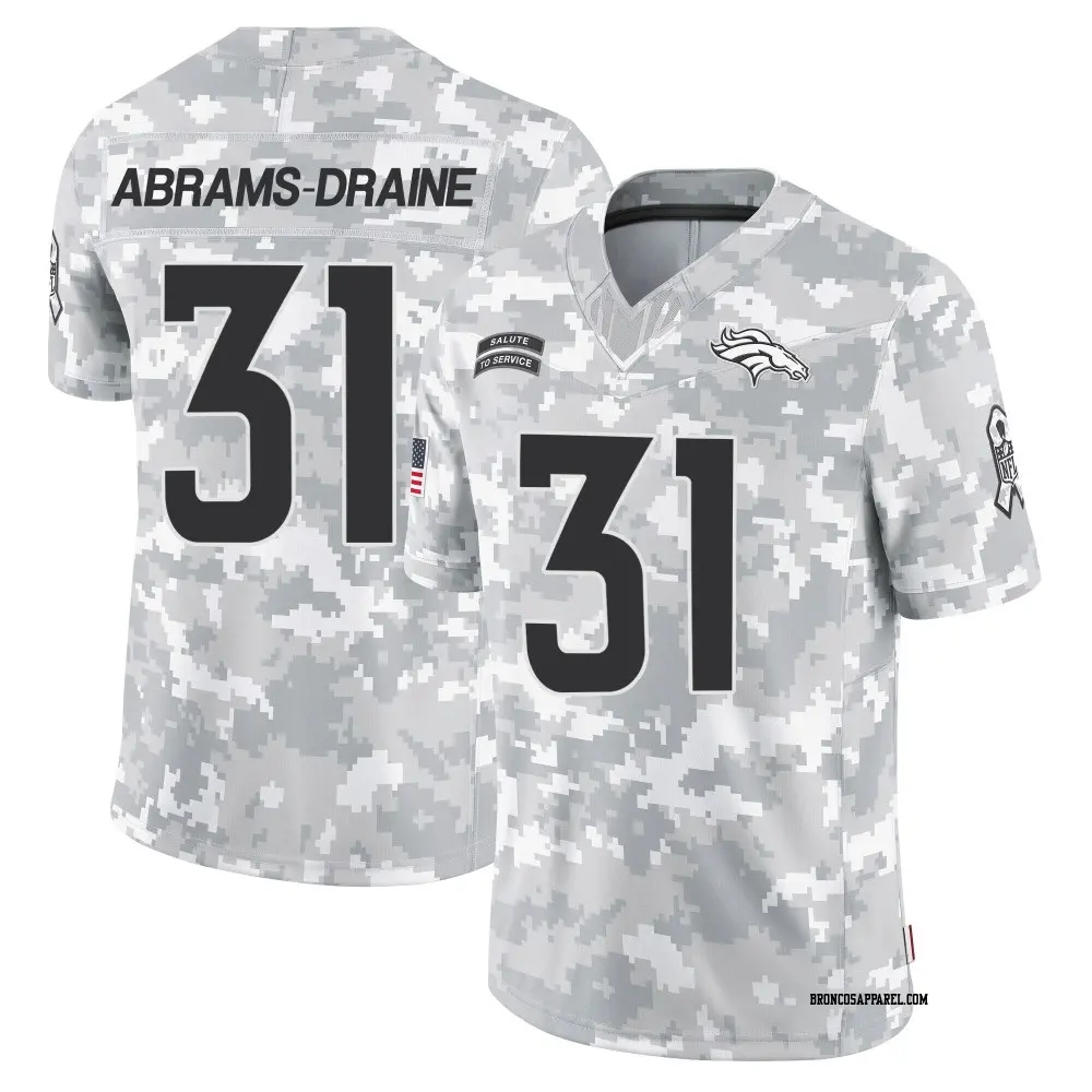 Limited Arctic Camo Youth Kris Abrams-Draine Denver Broncos 2024 Salute to Service Jersey