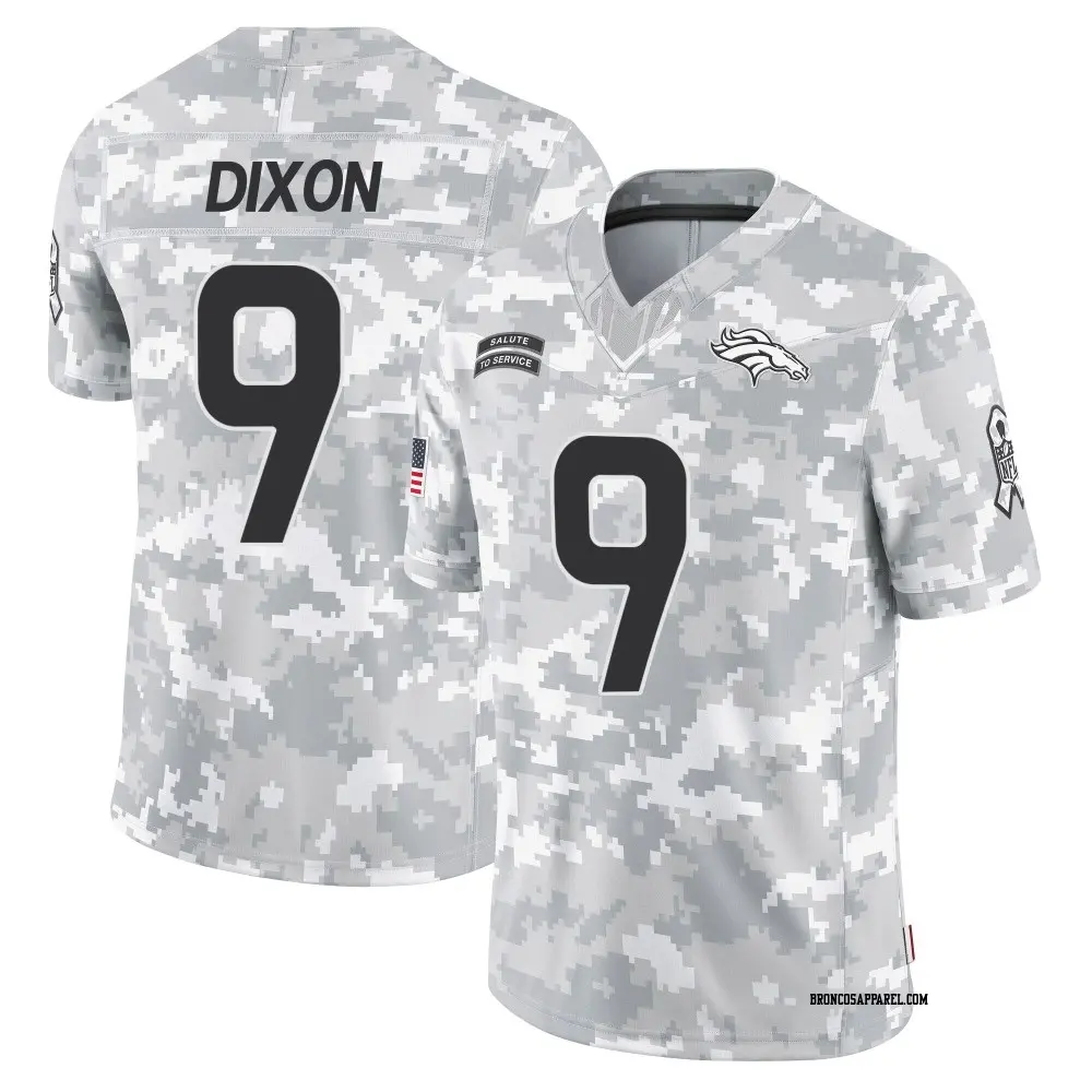 Limited Arctic Camo Youth Riley Dixon Denver Broncos 2024 Salute to Service Jersey