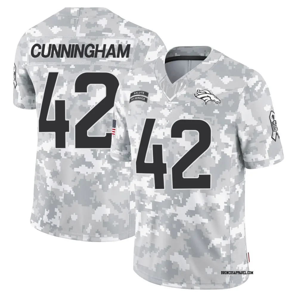 Limited Arctic Camo Youth Zach Cunningham Denver Broncos 2024 Salute to Service Jersey