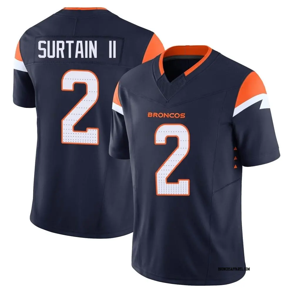 Limited Navy Men's Pat Surtain II Denver Broncos Alternate Vapor F.U.S.E. Jersey