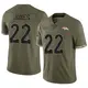 Limited Olive Men's Brandon Jones Denver Broncos 2022 Salute To Service Jersey