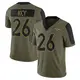 Limited Olive Men's Devon Key Denver Broncos 2021 Salute To Service Jersey