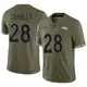 Limited Olive Men's Jamaal Charles Denver Broncos 2022 Salute To Service Jersey