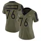 Limited Olive Women's Calvin Throckmorton Denver Broncos 2021 Salute To Service Jersey