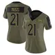 Limited Olive Women's Riley Moss Denver Broncos 2021 Salute To Service Jersey