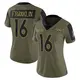 Limited Olive Women's Troy Franklin Denver Broncos 2021 Salute To Service Jersey