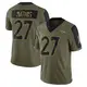 Limited Olive Youth Damarri Mathis Denver Broncos 2021 Salute To Service Jersey