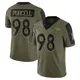 Limited Olive Youth Mike Purcell Denver Broncos 2021 Salute To Service Jersey