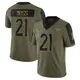 Limited Olive Youth Riley Moss Denver Broncos 2021 Salute To Service Jersey