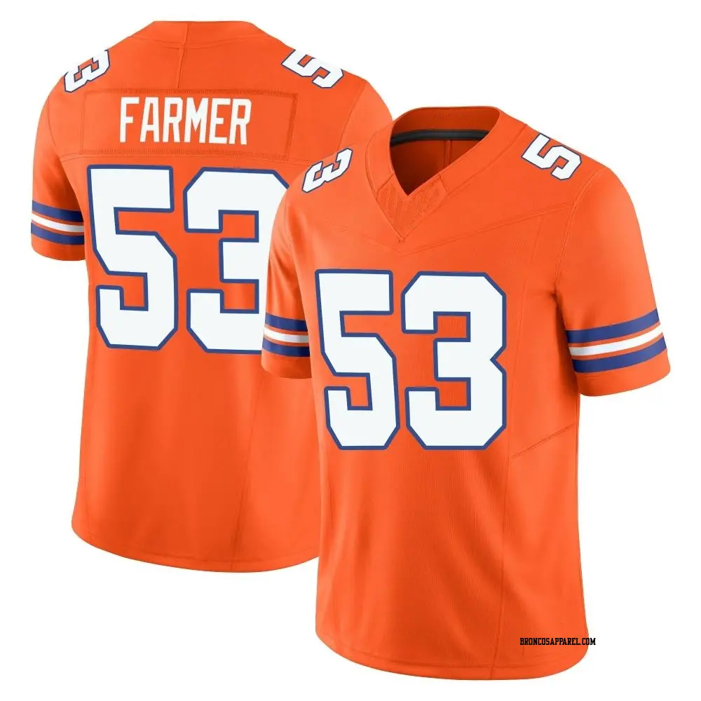 Limited Orange Men's Andrew Farmer Denver Broncos Alternate Vapor F.U.S.E. Mile High Collection 1977 Throwback Jersey