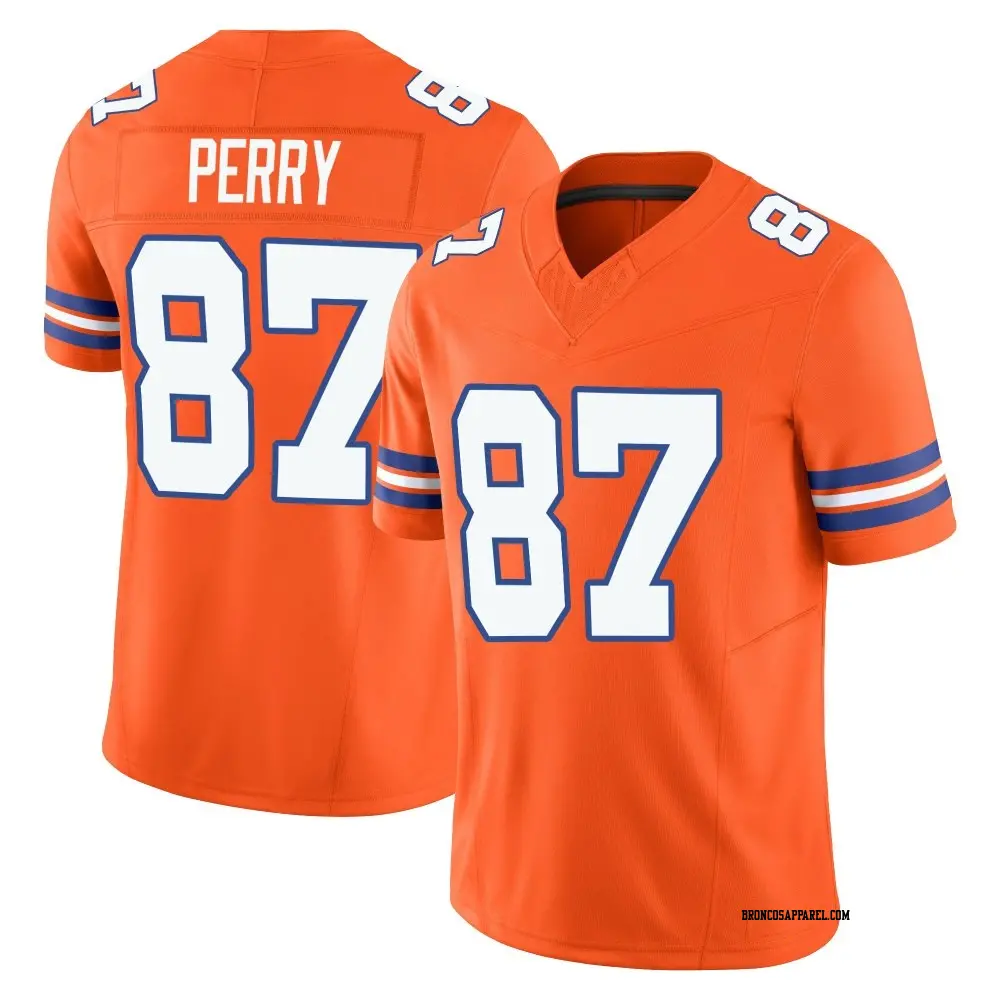 Limited Orange Men's A.T. Perry Denver Broncos Alternate Vapor F.U.S.E. Mile High Collection 1977 Throwback Jersey