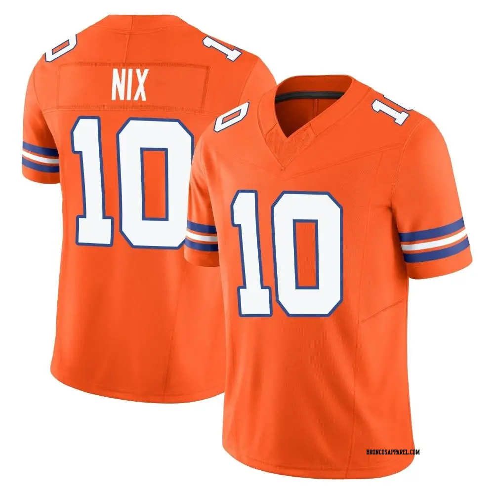 Limited Orange Men's Bo Nix Denver Broncos Alternate Vapor F.U.S.E. Mile High Collection 1977 Throwback Jersey