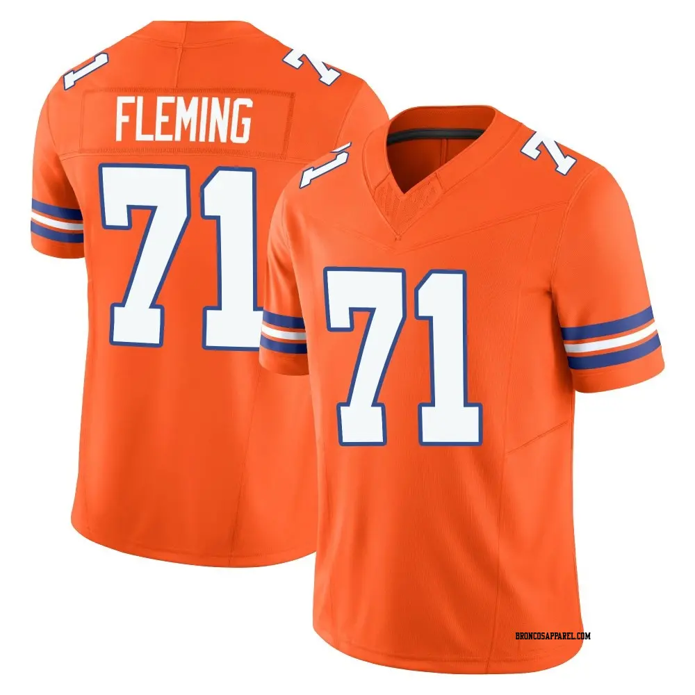 Limited Orange Men's Cam Fleming Denver Broncos Alternate Vapor F.U.S.E. Mile High Collection 1977 Throwback Jersey