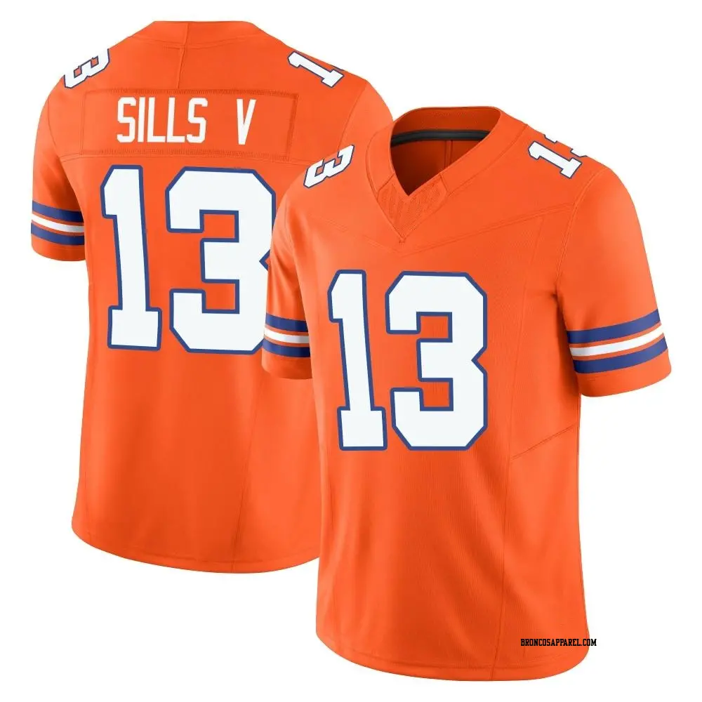 Limited Orange Men's David Sills V Denver Broncos Alternate Vapor F.U.S.E. Mile High Collection 1977 Throwback Jersey