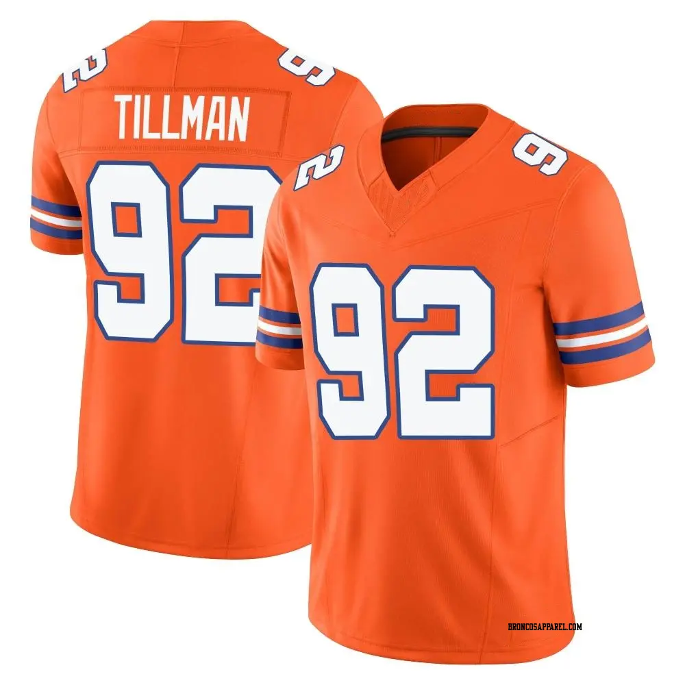 Limited Orange Men's Dondrea Tillman Denver Broncos Alternate Vapor F.U.S.E. Mile High Collection 1977 Throwback Jersey