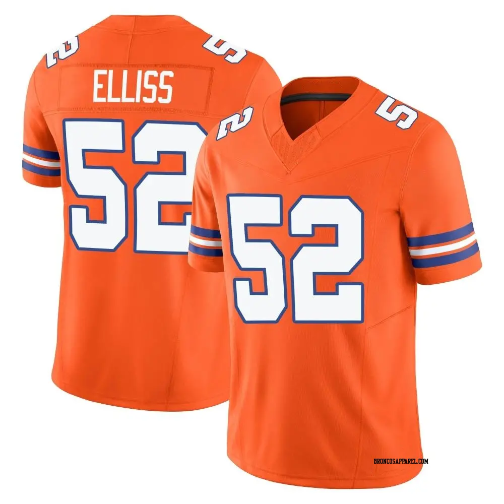 Limited Orange Men's Jonah Elliss Denver Broncos Alternate Vapor F.U.S.E. Mile High Collection 1977 Throwback Jersey