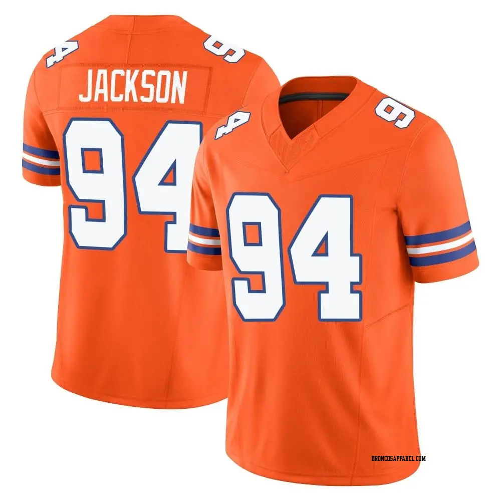 Limited Orange Men's Jordan Jackson Denver Broncos Alternate Vapor F.U.S.E. Mile High Collection 1977 Throwback Jersey