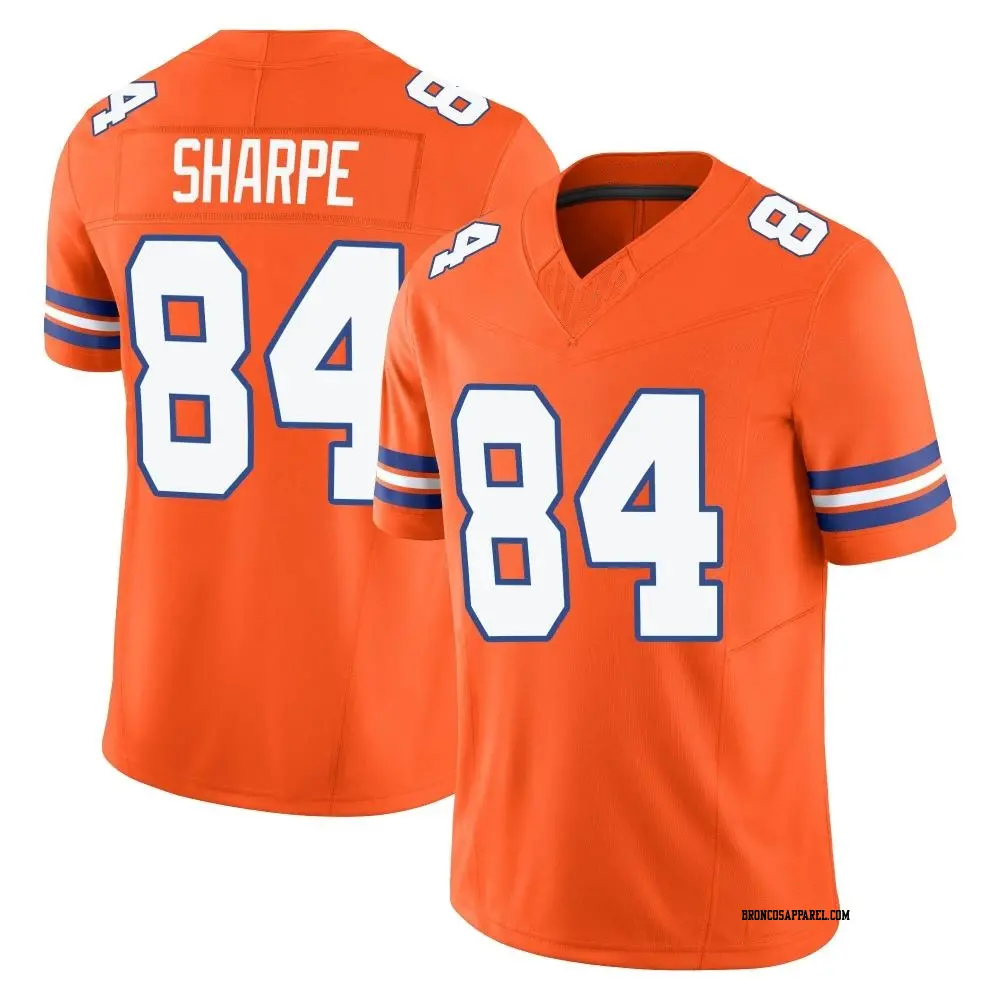 Limited Orange Men's Shannon Sharpe Denver Broncos Alternate Vapor F.U.S.E. Mile High Collection 1977 Throwback Jersey