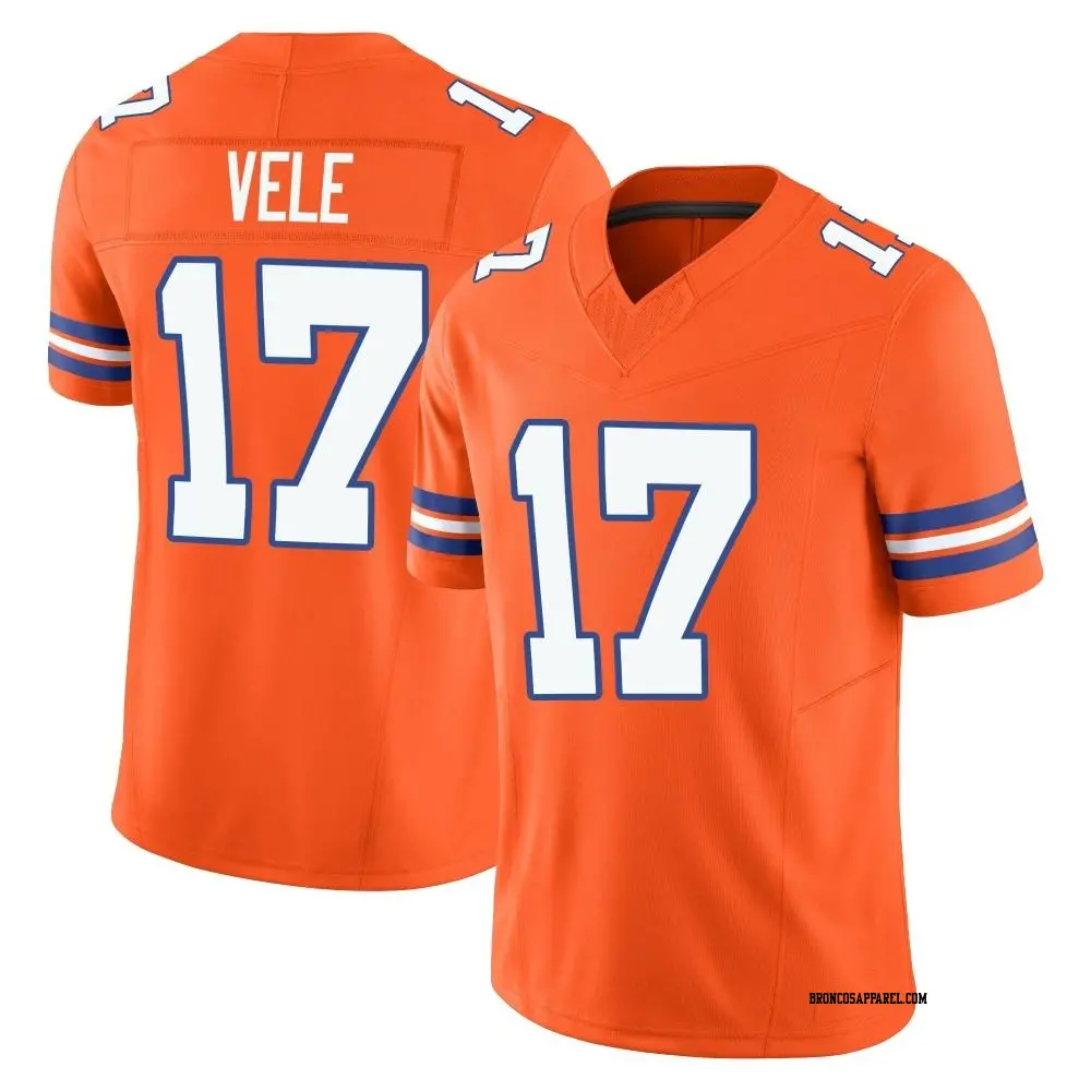 Limited Orange Youth Devaughn Vele Denver Broncos Alternate Vapor F.U.S.E. Mile High Collection 1977 Throwback Jersey