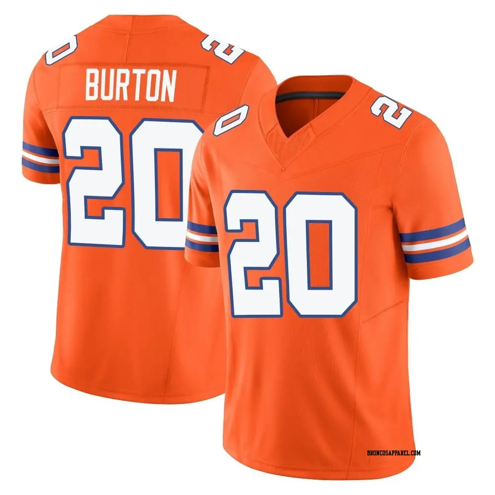 Limited Orange Youth Michael Burton Denver Broncos Alternate Vapor F.U.S.E. Mile High Collection 1977 Throwback Jersey