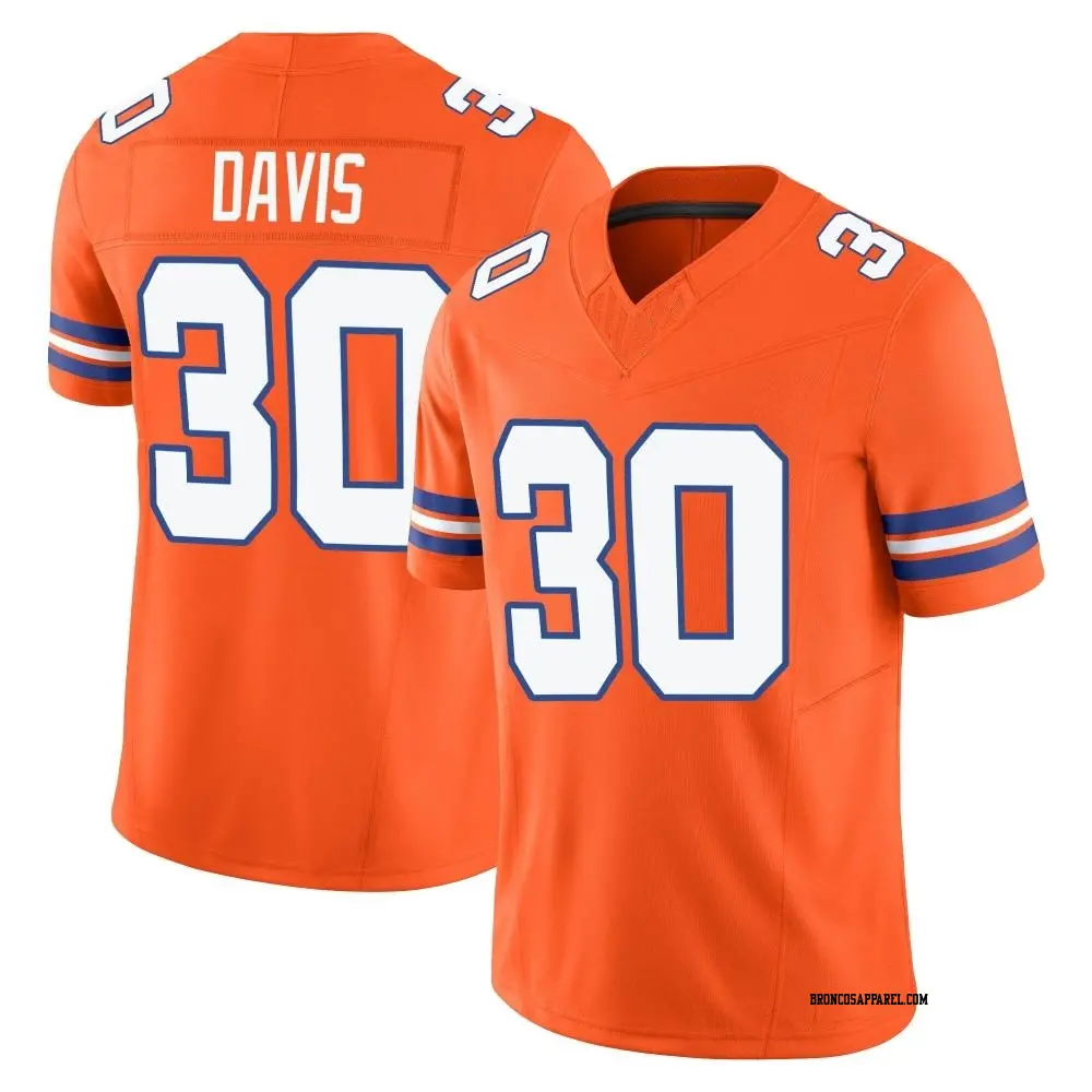 Limited Orange Youth Terrell Davis Denver Broncos Alternate Vapor F.U.S.E. Mile High Collection 1977 Throwback Jersey