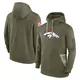 Olive Men's Denver Broncos 2022 Salute to Service Therma Performance Pullover Hoodie