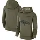 Olive Women's Denver Broncos 2018 Salute to Service Team Logo Performance Pullover Hoodie