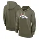 Olive Women's Denver Broncos 2022 Salute to Service Performance Pullover Hoodie