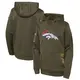 Olive Youth Denver Broncos 2022 Salute to Service Performance Pullover Hoodie